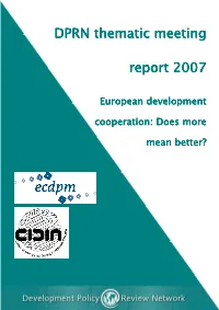European Development Cooperation: Does More Mean Better?