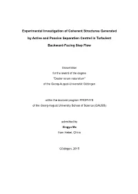 Experimental Investigation of Coherent Structures Generated by Active and Passive Separation Control in Turbulent Backward-Facing Step Flow