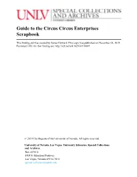 Guide to the Circus Circus Enterprises Scrapbook