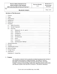 Mycotoxin Analysis IV Section 7