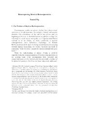 Reinterpreting Metrical Reinterpretation Samuel Ng