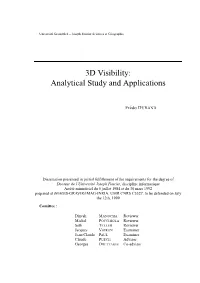 3D Visibility: Analytical Study and Applications