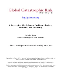 A Survey of Artificial General Intelligence Projects for Ethics, Risk, and Policy