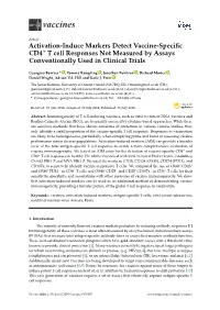 Activation-Induce Markers Detect Vaccine-Specific CD4+ T Cell