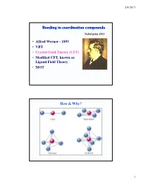 Bonding in Coordination Compounds