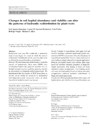 Changes in Soil Hyphal Abundance and Viability Can Alter the Patterns of Hydraulic Redistribution by Plant Roots