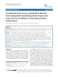 Computational Survey of Peptides Derived from Disulphide-Bonded