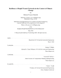 Resilience of Rapid Transit Networks in the Context of Climate Change by Michael Vincent Martello