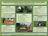 Sustaining the Bee Keeping Program at Namasagali College in Kamuli