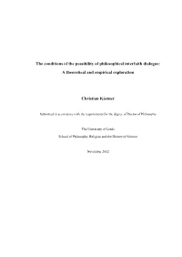 The Conditions of the Possibility of Philosophical Interfaith Dialogue