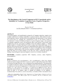 The Distribution of the Lexical Component in ELT Coursebooks and Its Suitability for Vocabulary Acquisition from a Cognitive Perspective