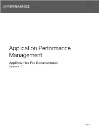 Application Performance Management
