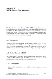 BSDL Syntax Specifications
