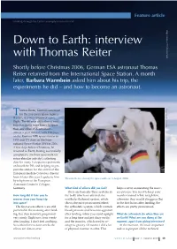 Interview with Thomas Reiter