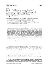 Passive Ventilation for Indoor Comfort: a Comparison of Results from Monitoring and Simulation for a Historical Building in a Temperate Climate