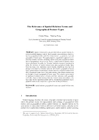 The Relevance of Spatial Relation Terms and Geographical Feature Types