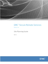 EMC Secure Remote Services 3.16 Site Planning Guide