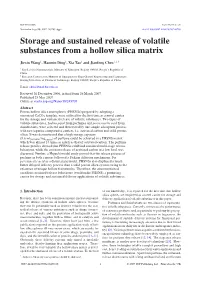 Storage and Sustained Release of Volatile Substances from a Hollow Silica Matrix