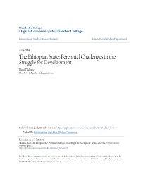 The Ethiopian State: Perennial Challenges in the Struggle for Development