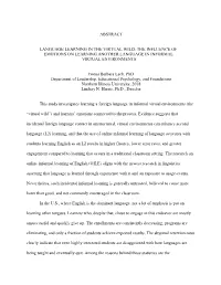 The Influence of Emotions on Learning Another Language in Informal Virtual Environments