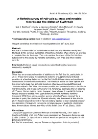 A Floristic Survey of Fair Isle II: New and Notable Records and the Status of Euphrasia