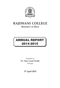 Annual Report Rajdhani College.Pmd