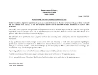 Department of History University of Delhi Delhi-110007 Dated: 13/08/2021