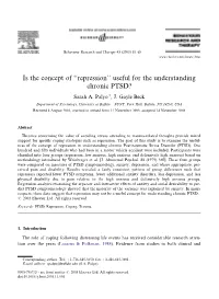 Is the Concept of ''Repression'' Useful for the Understanding Chronic PTSD?