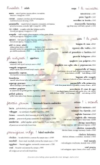 L'insalate | Salads Gli Antipasti | Appetizers