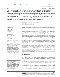 Lung-Targeting Drug Delivery System of Baicalin- Loaded