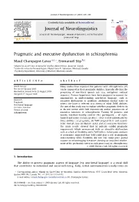 Pragmatic and Executive Dysfunction in Schizophrenia