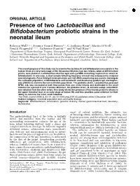 Presence of Two Lactobacillus and Bifidobacterium Probiotic Strains in the Neonatal Ileum