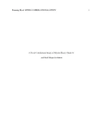 Running Head: MYH16 CORRELATIONAL STUDY 1