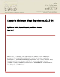 Seattle's Minimum Wage Experience 2015-16