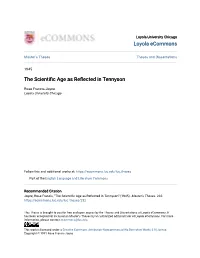 The Scientific Age As Reflected in Tennyson