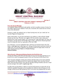 A Blank Email to GCR-Announce-Subscribe@Yahoogroups.Com Page 1 / 7 Volume 8 Number 9 GREAT CENTRAL RAILWAY WEEKLY NEWSLETTER Fe