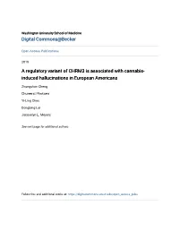 A Regulatory Variant of CHRM3 Is Associated with Cannabis-Induced