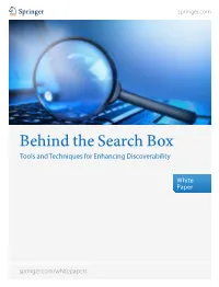 Behind the Search Box Tools and Techniques for Enhancing Discoverability