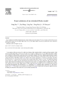 Exact Solutions of an Extended Dicke Model