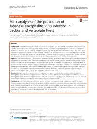 Meta-Analyses of the Proportion of Japanese Encephalitis Virus Infection in Vectors and Vertebrate Hosts Ana R.S