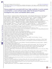 Plasma Polyphenols Associated with Lower High-Sensitivity C-Reactive