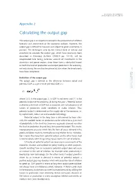 Calculating the Output Gap