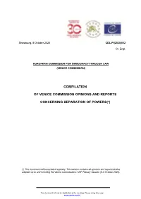 Compilation of Venice Commission Opinions and Reports Concerning Courts and Judges, CDL-PI(2019)008