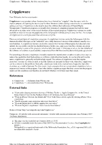 Crippleware - Wikipedia, the Free Encyclopedia Page 1 of 1
