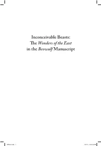 Inconceivable Beasts: E Wonders of the East in the Beowulf Manuscript