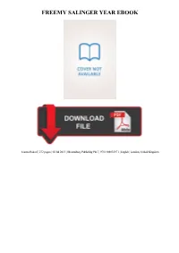 My Salinger Year Free Ebook