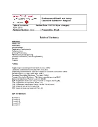 Outline for Controlled Substances Program