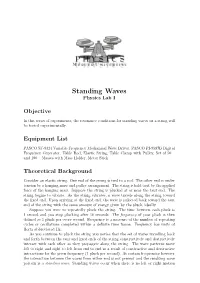 Standing Waves Physics Lab I
