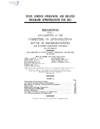 State, Foreign Operations, and Related Programs Appropriations for 2011