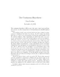 The Continuum Hypothesis